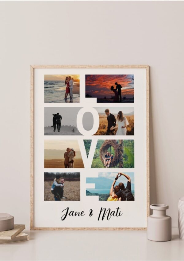Cuadro Personalizado 'LOVE' Vertical (Mosaico de Parejas)