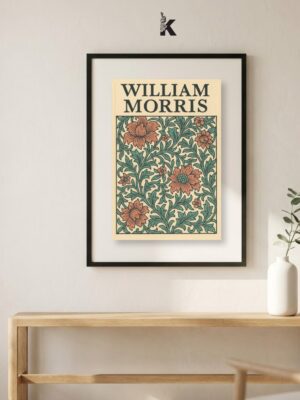 Cuadro William Morris Floral Verde
