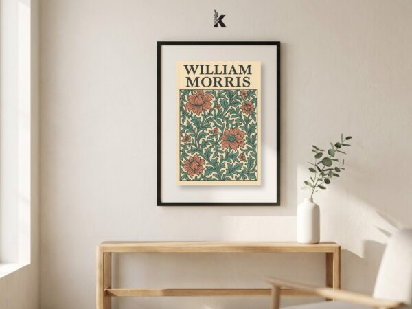 Cuadro William Morris Floral Verde
